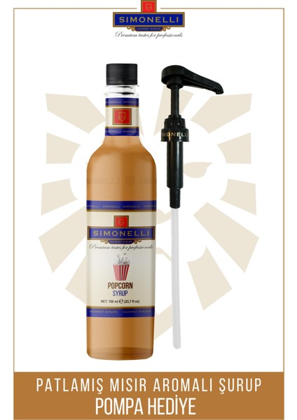 Kahve ve Kokteyl Şurubu Patlamış Mısır Aromalı 700 ml + Pompa