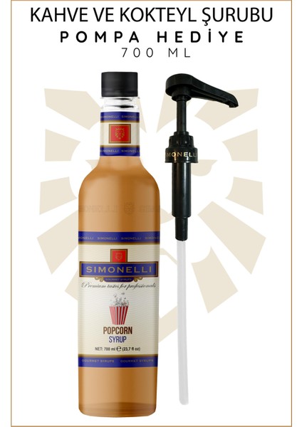 Kahve ve Kokteyl Şurubu Patlamış Mısır Aromalı 700 ml + Pompa fiyatları