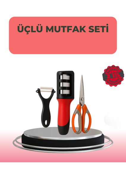 Mtxdpn 3 Parçalı Çok Fonksiyonlu Mutfak Makas Seti – Paslanmaz Çelik, Ergonomik Tasarım