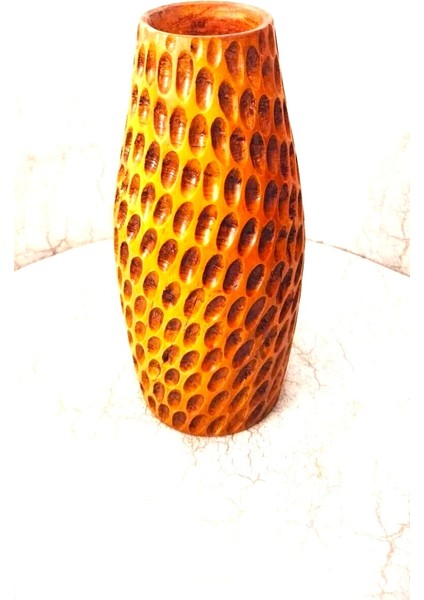 Damla Model El Yapımı Oyma Motifli Ahşap Vazo fiyatları