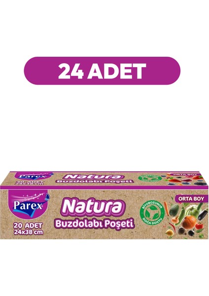 Natura Buzdolabı Poşeti Orta Boy 20’li 24 Paket fiyatları