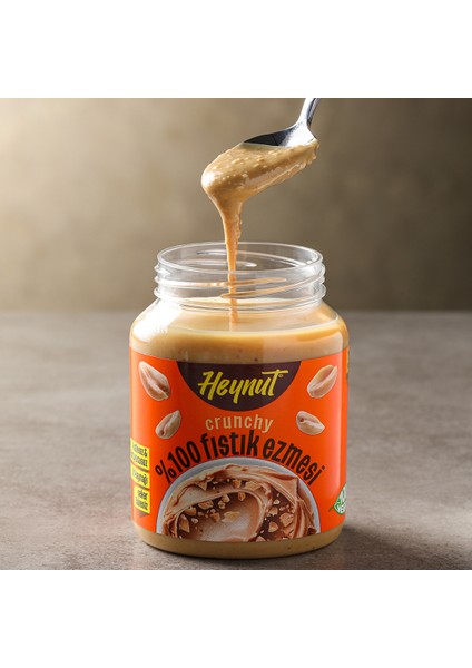%100 Fıstık Ezmesi Crunchy (Parçacıklı Kıvam) 350gr