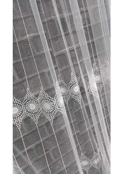 Perde Tül Moderen Göz Desenli 1/3 Şık Pileli modelleri