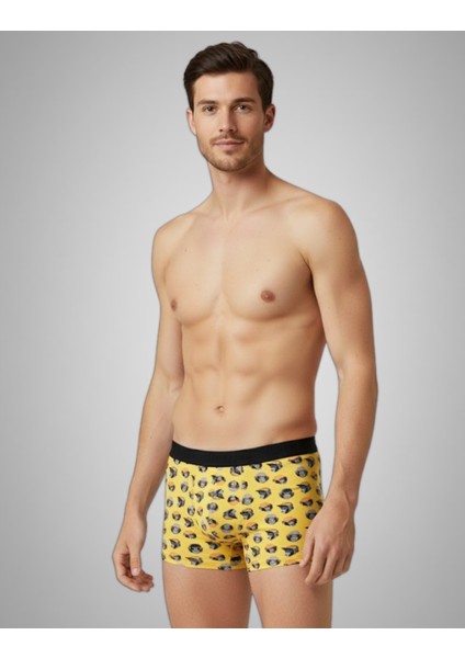 Erkek 5'li Desenli Renkli Pamuklu Premium Paket Boxer