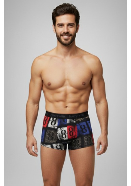 Erkek 5'li Desenli Renkli Pamuklu Premium Paket Boxer