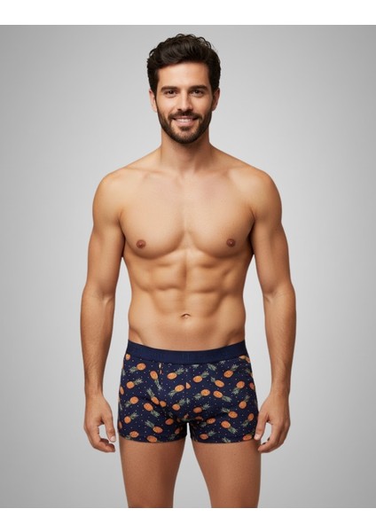 Erkek 5'li Desenli Renkli Pamuklu Premium Paket Boxer