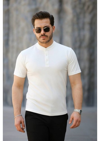 Erkek Kısa Kollu Hakim Yaka Önü Düğmeli Viskon Bluz modelleri