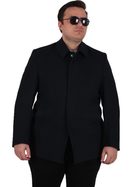 Mocgrande Erkek Büyük Beden Kaşmir Kaban 103008 Lacıvert