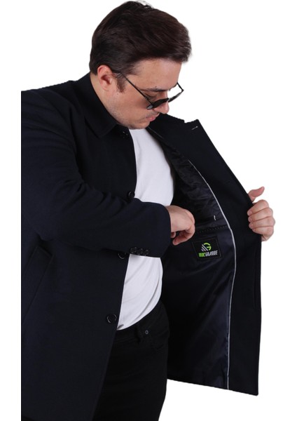 Mocgrande Erkek Büyük Beden Kaşmir Kaban 103008 Lacıvert modelleri