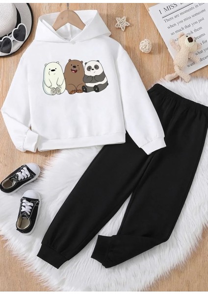 Punıx Kıds Özel Seri %100 Pamuk Üç Mutlu Kafadar Baskılı Kapüşonlu Erkek Çocuk Kışlık Eşofman Takımı