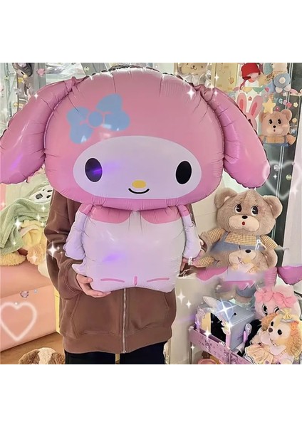 3 Adet Büyük Boy Folyo Balon Kuromi, Melody ve Cinnamorol Figürlü modelleri