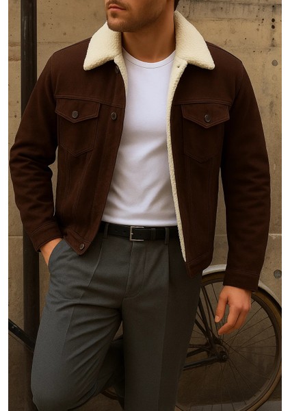 Erkek Kışlık Trend Basic K.kahve Içi Kürklü Peluş Mont modelleri