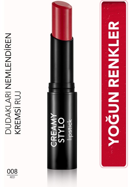 Creamy Stylo Yarı Parlak Bitişli Kremsi Ruj (08 Red) 8682536013680