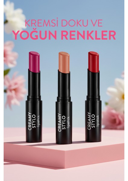 Creamy Stylo Yarı Parlak Bitişli Kremsi Ruj (08 Red) 8682536013680 fiyatları
