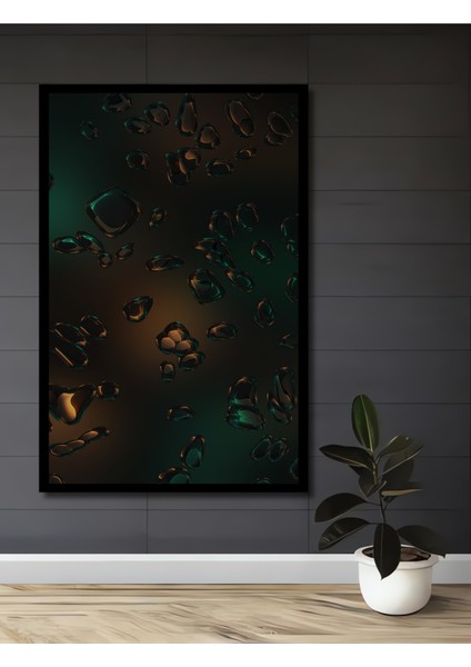 Parlayan Damlalar Sulu Boya Görünümlü Soyut Sanat Ahşap Dekoratif Tablo Dikdörtgen Tablo fiyatları
