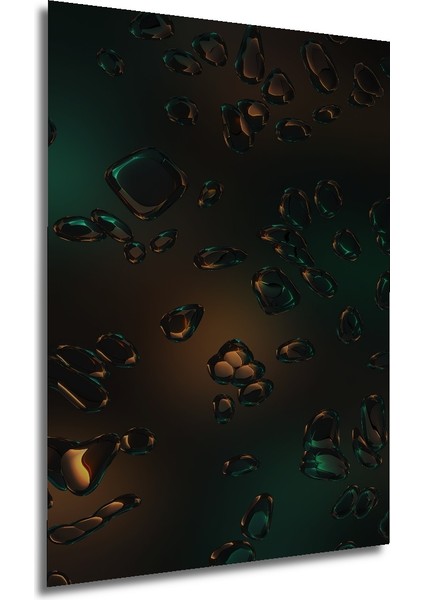 Parlayan Damlalar Sulu Boya Görünümlü Soyut Sanat Ahşap Dekoratif Tablo Dikdörtgen Tablo fırsatları