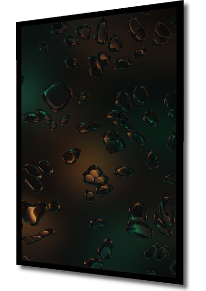 Parlayan Damlalar Sulu Boya Görünümlü Soyut Sanat Ahşap Dekoratif Tablo Dikdörtgen Tablo indirimleri