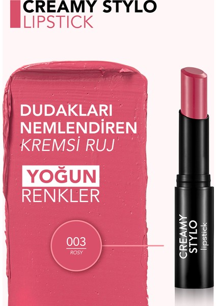 Creamy Stylo Yarı Parlak Bitişli Kremsi Ruj (03 Rosy) 8682536013635 modelleri