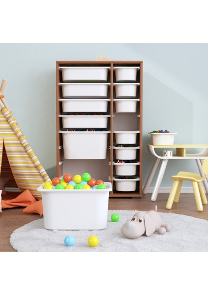 Rine 14 Sepetli Çok Amaçlı Oyuncak Dolabı Tropik Ceviz 2D4K8U fiyatları