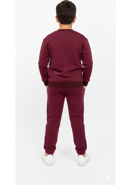 Uzun Kollu Şardonlu 3 Iplik Bel ve Paça Lastikli Çift Cepli Eşofman Takımı fırsatları