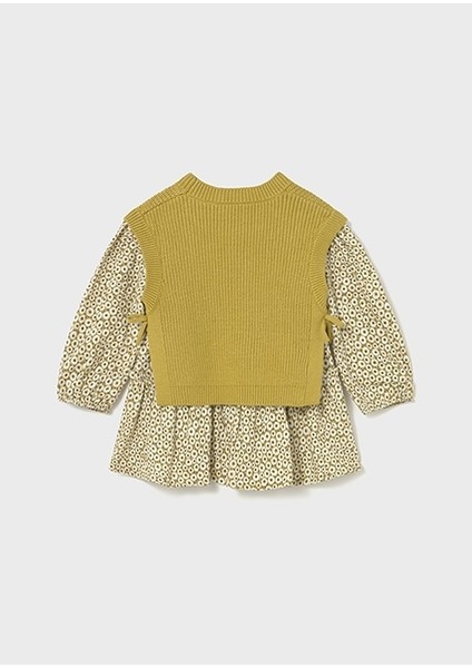 Yeşil Kız Bebek Yelek Elbise Takım 2913 modelleri