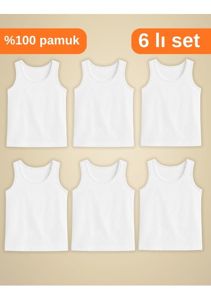 Kız Çocuk %100 Pamuk Geniş Askılı Atlet 6'lı Paket modelleri
