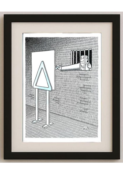 Nicolae Ionita 43x30cm Orijinal Karikatür Tablo