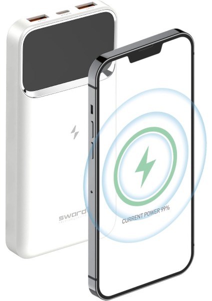 Sword Powerbank SW-WQ11 22,5W Kablosuz 10000 Mah Powerbank
