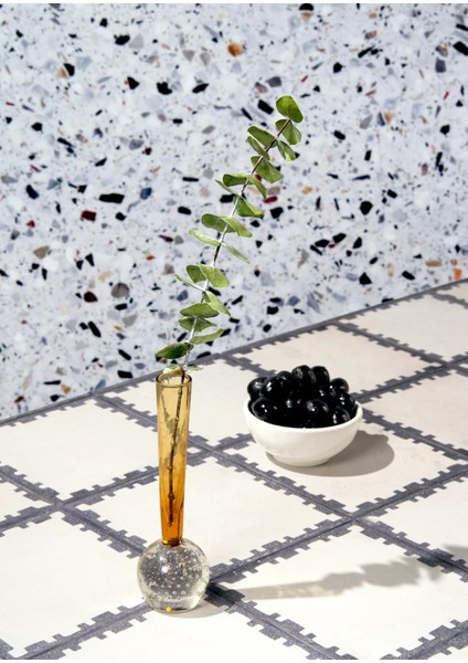 Terrazzo Işığı Vinil Backdrop – Mozaik Taş Dokulu Fotoğraf Arka Planı (80×120 cm indirimleri