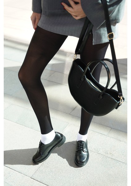 Kadın Bağcıklı Maskülen Çift Yüzlü Günlük Oxford Ayakkabı Sindo Siyah fiyatları