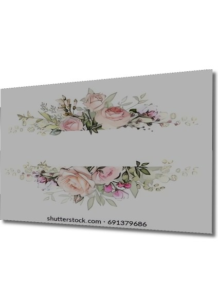 Romantik Gül Bahçesi Sulu Boya Görünümlü Dekoratif Ahşap Tablo Dikdörtgen Tablo modelleri