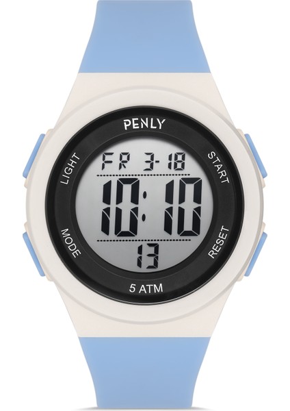Dijital 8212 Model Açık Turkuaz +4 Renk Kronometre-Alarmlı 5ATM Su Geçirmez Kol Saati