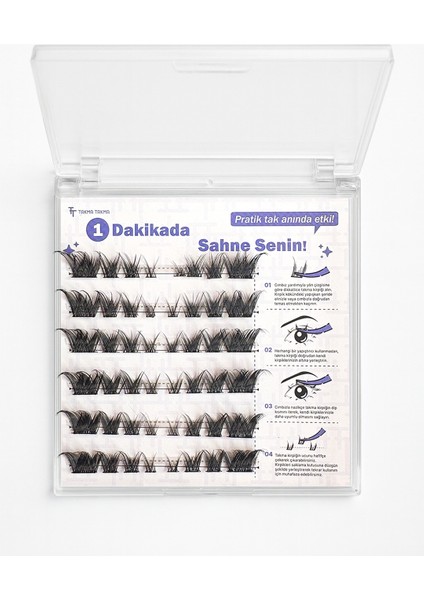 KP1452 - Takma Kirpik Sihirli Dokunuş Kendinden Yapışkanlı - Ten Rengi-Siyah