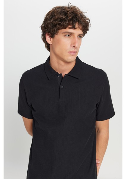 %100 Pamuk Slim Fit Dar Kesim Polo Yaka Jakarlı Triko Tişört fırsatları