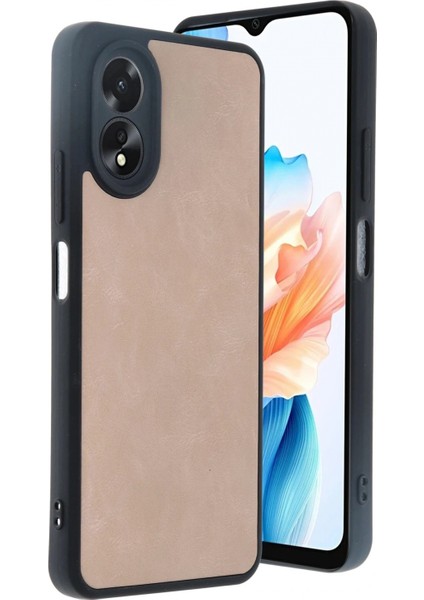Oppo A38 Kılıf Aras Deri Kapak - Pudra (K95) fiyatları