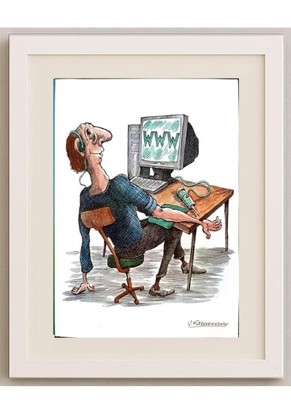 Vladimir Kazanevsky 29X21CM Orijinal Karikatür Tablo modelleri