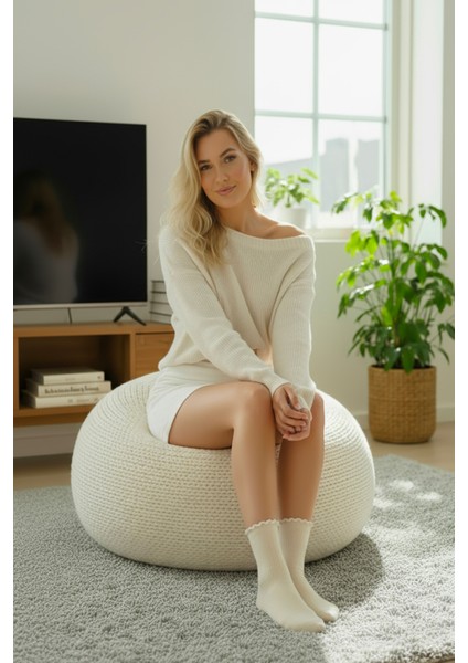 Kadın Fırıfırlı Çorap 367 Ekru 6'lı Paket fiyatları