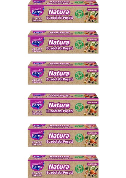 Natura Buzdolabı Poşeti Orta Boy 20’li Altılı Paket fiyatları