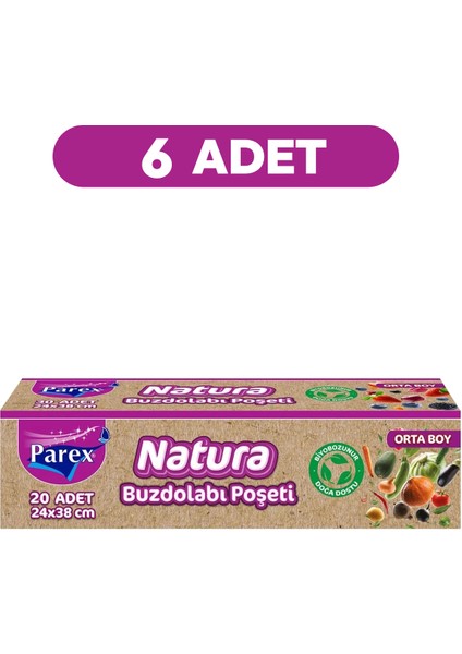 Natura Buzdolabı Poşeti Orta Boy 20’li Altılı Paket modelleri
