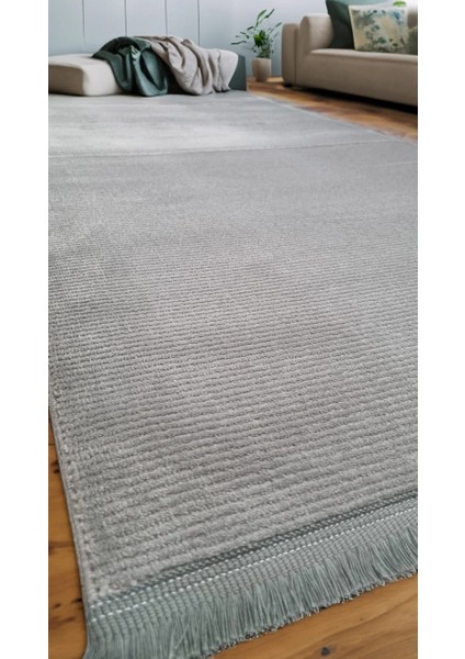 Bonny 1110 Gri Sisal Bukle Dekoratif Kabartmalı Halı Tozsuz Salon Halısı Koridor modelleri