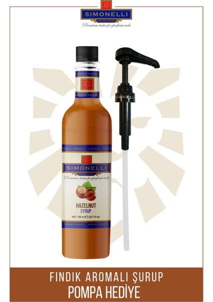 Kahve ve Kokteyl Şurubu Fındık 700 ml + Pompa Simonelli