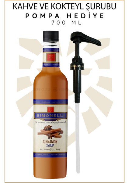 Kahve ve Kokteyl Şurubu Tarçın 700 ml + Pompa Simonelli fiyatları