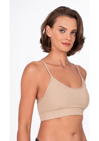 Fitilli İnce Askılı Şekillendirici Spor Sütyeni | Ten modelleri