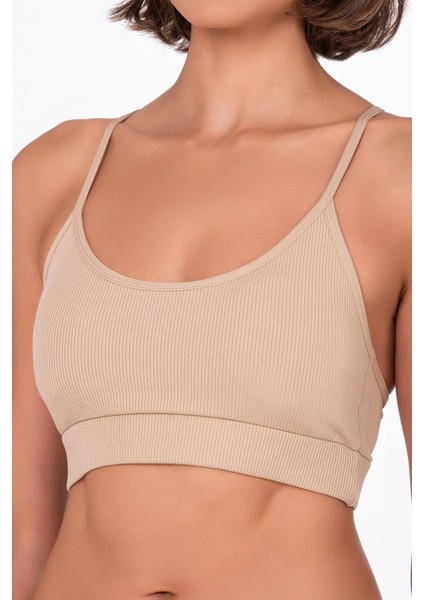 Fitilli İnce Askılı Şekillendirici Spor Sütyeni | Ten fırsatları
