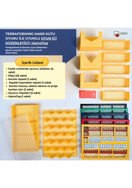 Masa Oyunu Aksesuarı- Terraforming Mars Oyunu Uyumlu 3D Baskı Organizer/ Insert Düzenleyici +Uqmotag fiyatları