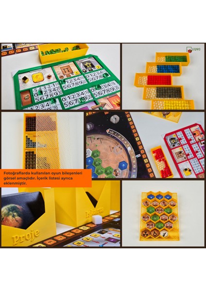 Masa Oyunu Aksesuarı- Terraforming Mars Oyunu Uyumlu 3D Baskı Organizer/ Insert Düzenleyici +Uqmotag modelleri