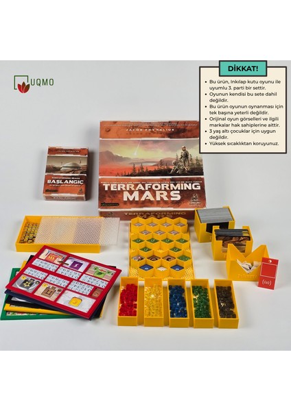 Masa Oyunu Aksesuarı- Terraforming Mars Oyunu Uyumlu 3D Baskı Organizer/ Insert Düzenleyici +Uqmotag