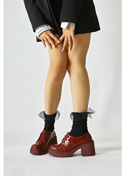 Lenie Bordo Rugan Lazer Kesim Detaylı Kadın Günlük Ayakkabı fırsatları