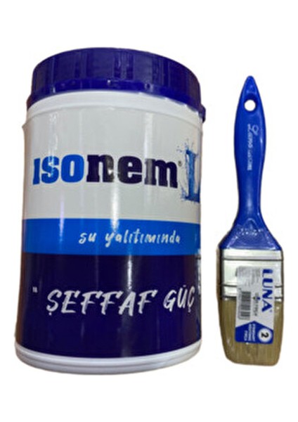 Isonem L Şeffaf Güç Su Yalıtım Boyası 1 kg + Luna Kestirme Fırça No 2