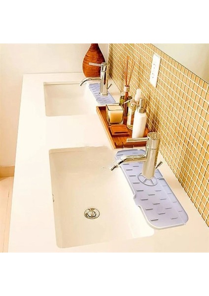 Lavabo Için Silikon Esnek Mat Musluk Sapı Damlama Tutucu Raf Mutfak Tezgahı Sıçrama Koruma (K95) fiyatları